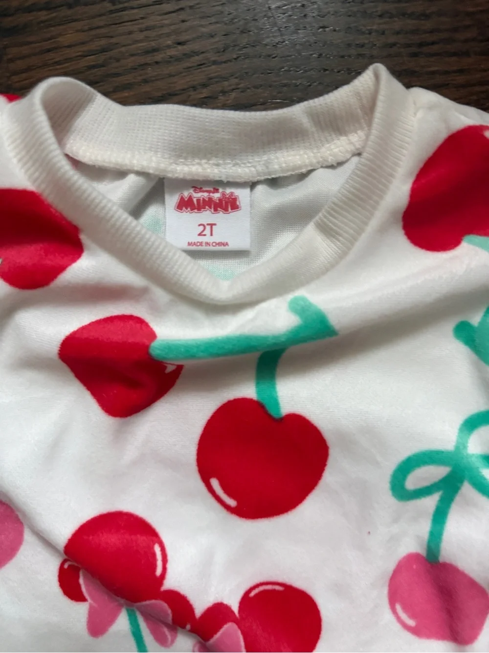 Disney Minnie Mouse Toddler Girls' Velour Cherry Print Set